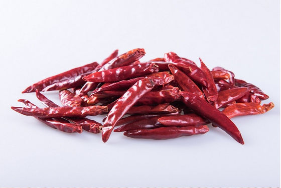 Zero Additive Tianjin Red Chilies Stick Shape Pungent  Red Dried Chiles