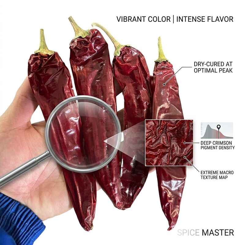 Whole Dried Red Chili Peppers Natural Sundried Export Quality Chile Rojo 5-8cm 20000-50000SHU Bulk With Stem